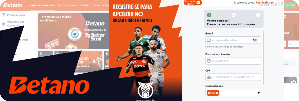 Preencha seus dados pessoais Betano