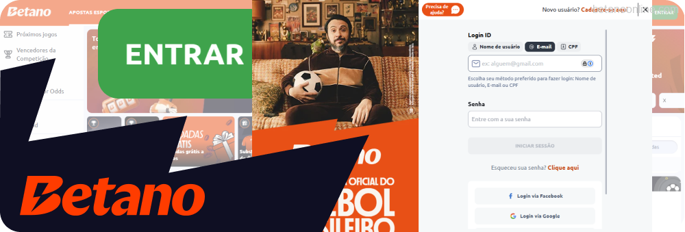 Conclua o registro e faça login Betano